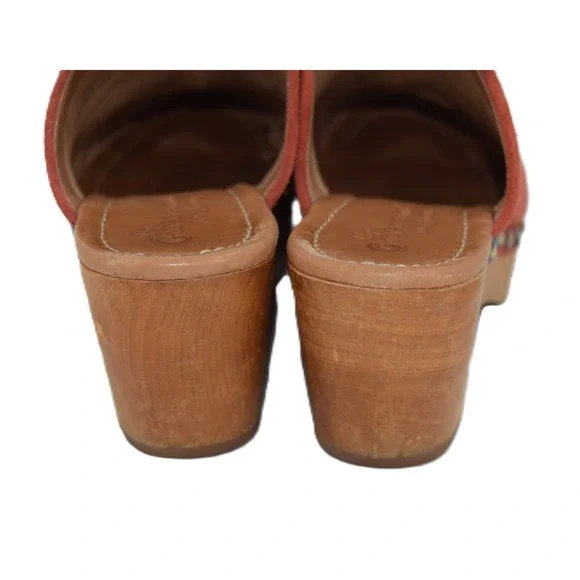 Corso Como Suede Studded Platform Clog Mules Women's Size 7 Rust Orange